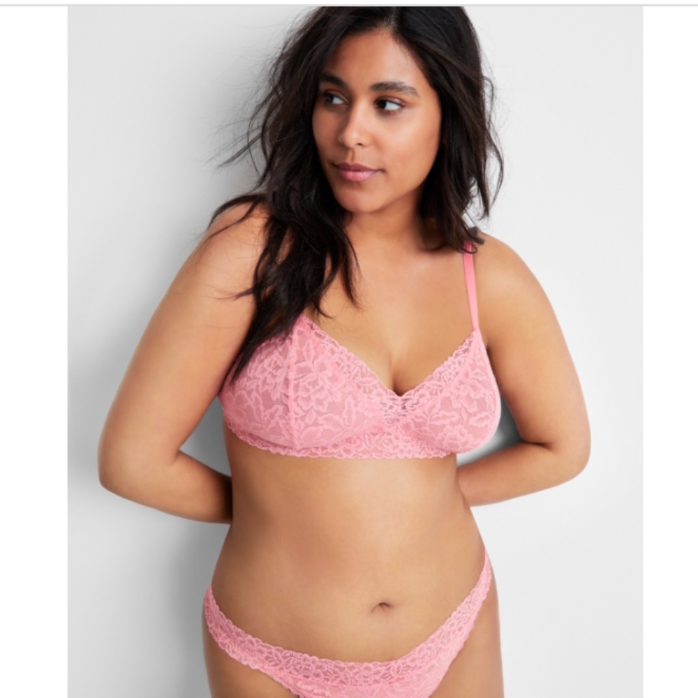 State of Day Women's Lace Bralette NWT  /  Flamingo Plume